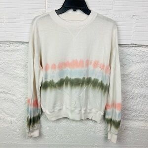 SO White tie dye comfy crewneck sweater Top size large